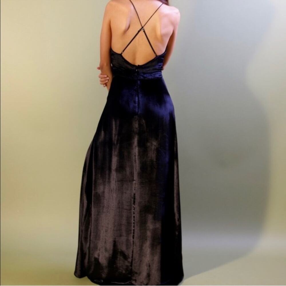 NWT NEW The Jetset Diaries Black Velvet Saskia Maxi Dress with Slit XS - Picture 5 of 9